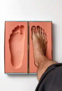 Orthopedic foam footprints or mold measurement from block to create custom made orthotics